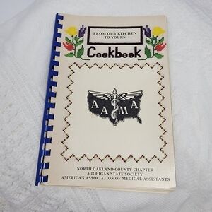 Michigan AAMA North Oakland County Spiralbound Cookbook Recipes 1983